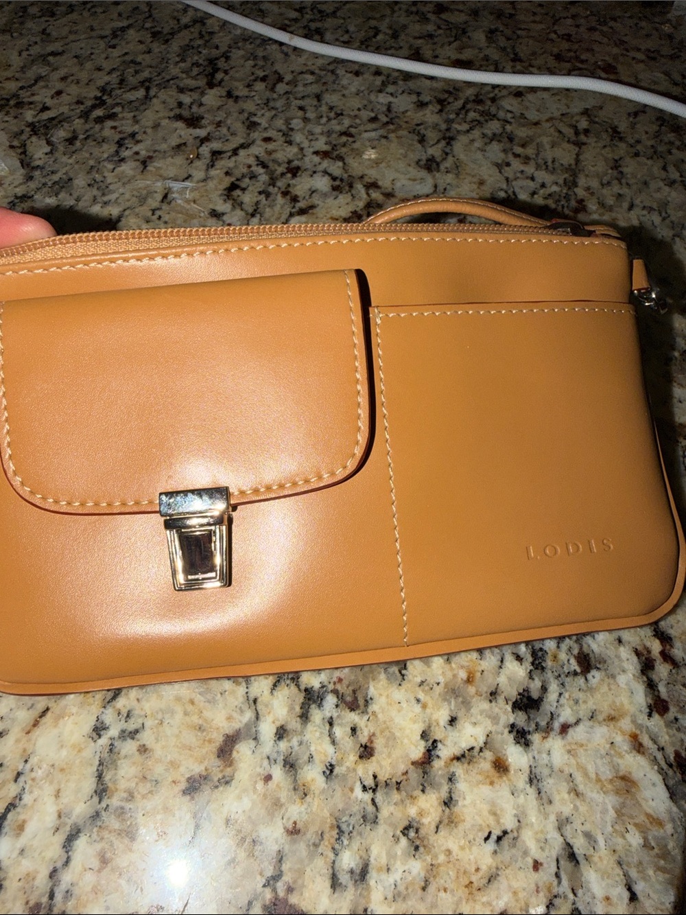 Lodis ~ Perfect Leather Saddle Wristlet in Tan - Picture 5 of 7